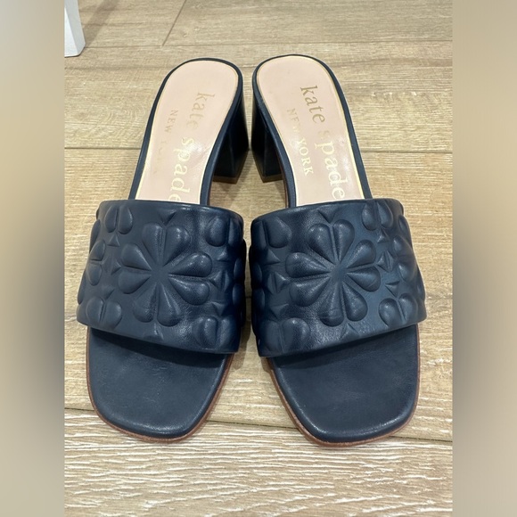 Kate Spade Emmie Mid Slide Sandals in Navy - Picture 2 of 8